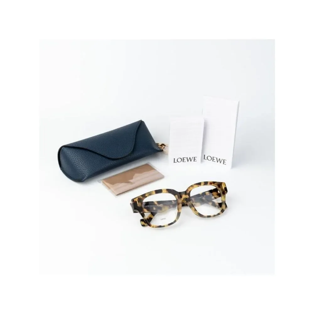 Loewe Women Eyeglasses Brown Havana Square LW50091F 056 NEW AUTHENTIC